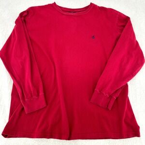 Polo Ralph Lauren Mens Long Sleeve T-Shirt L Red Cotton Pony Logo Preppy Classic